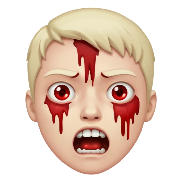 A pail white bloody character sticker