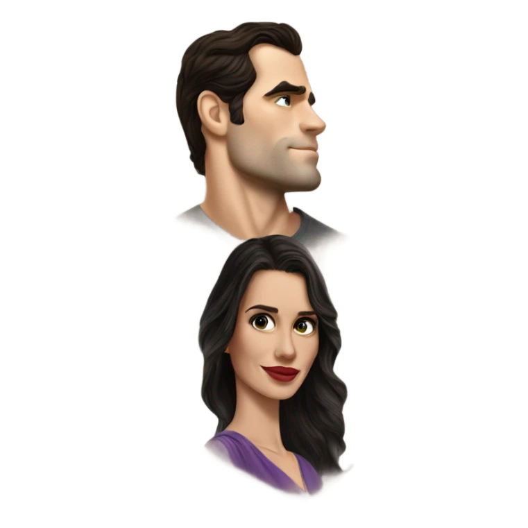 realistic photo of Henry Cavill kissing a beautiful woman  sticker