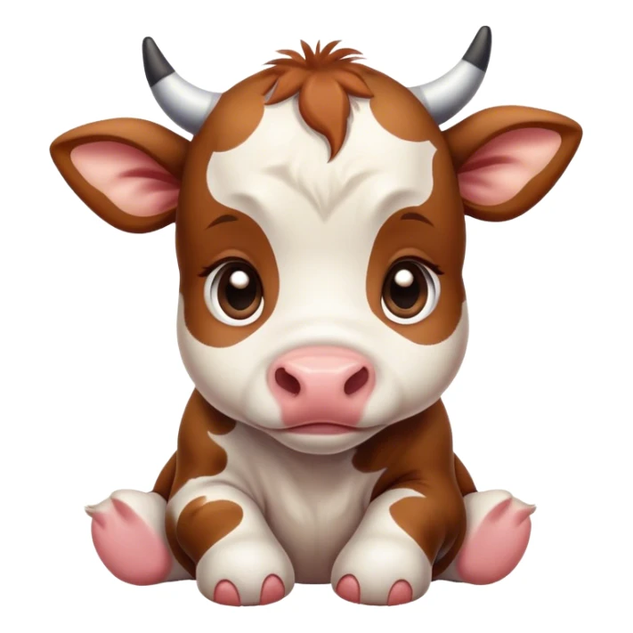 sad baby cow giving puppy dog eyes sticker