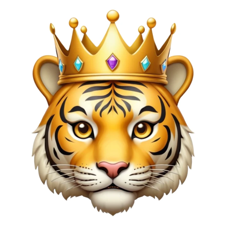 tiger face with crown VIP for Twitch emote sticker