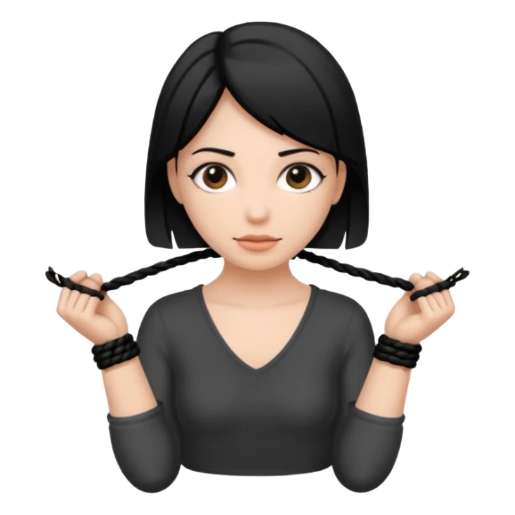 Woman’s hands tied with black rope  sticker