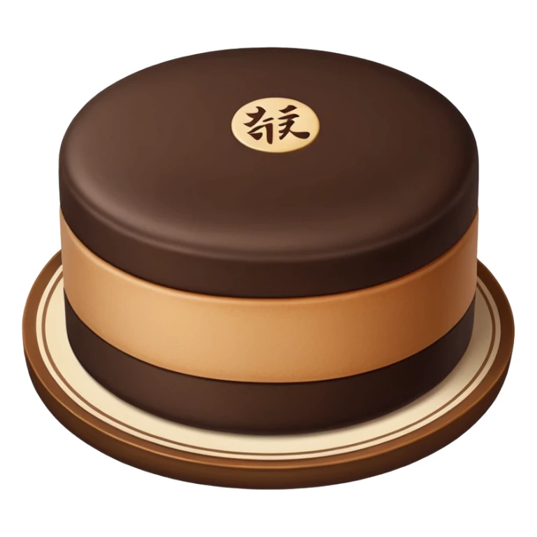 pu-erh tea cake, round compressed tea cake, simple and clean look, minimal shading, clear outline sticker