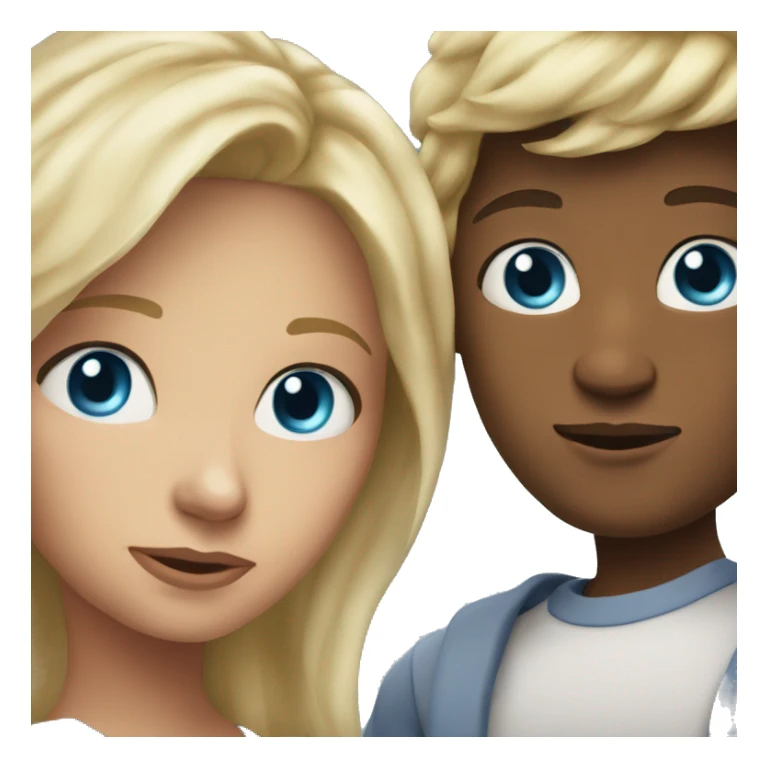 mother and son blonde blue eyes sticker