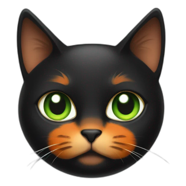 Double face black and orange cat with green eyes sticker
