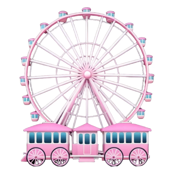 mix light pink dark pink and white theme park Ferris wheel sticker