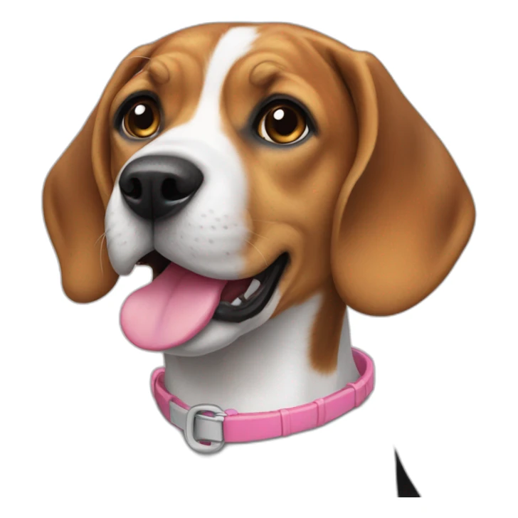 Female Beagle with pink collar sticker