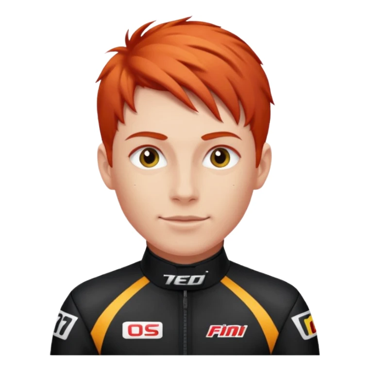 red haired racer with black outfit sticker