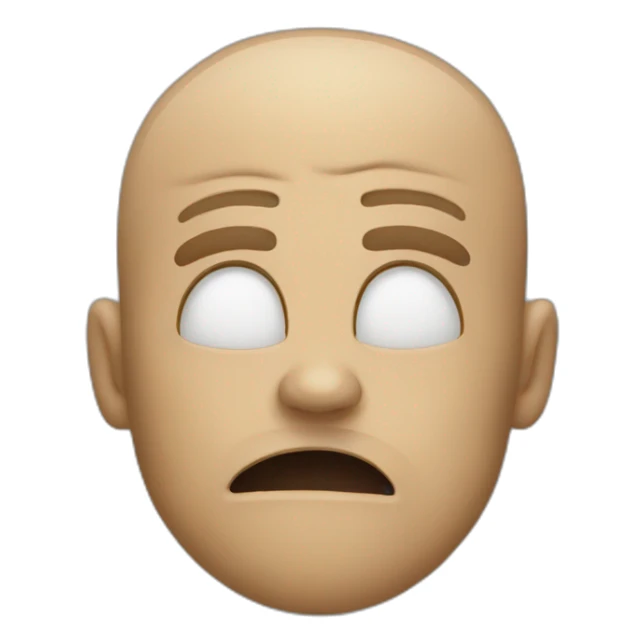 Aggressive depicts a face with a hand over the mouth sticker