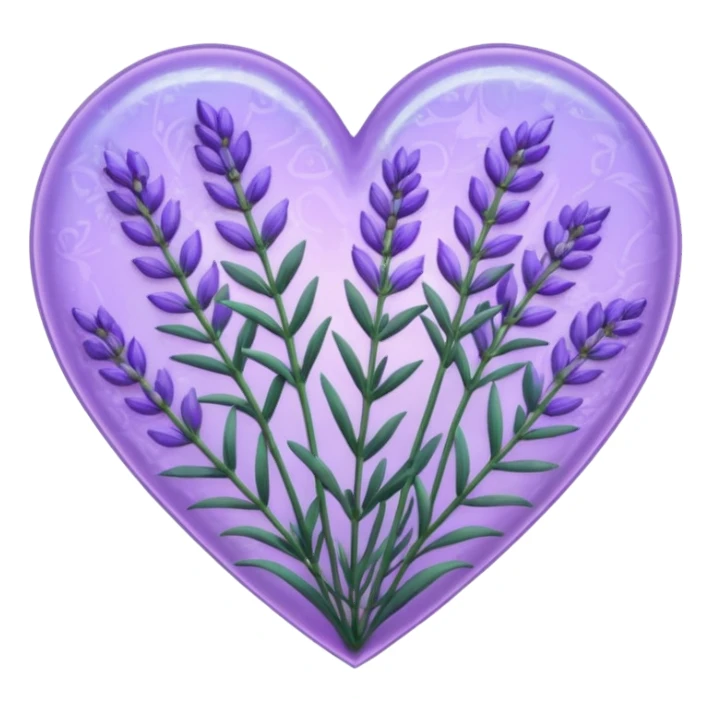 create a holographic lavender plant that wraps around a lavender colored heart sticker