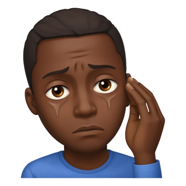 black man having Pity - feeling of sorrow and compassion for another, looking sideways sticker