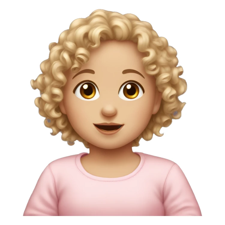 6 months baby girl with curly hair and fair skinned sticker