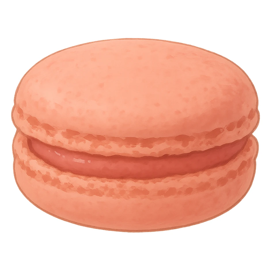 Remove all shadows, keep the realistic pink macaron in Ghibli style with no background. sticker