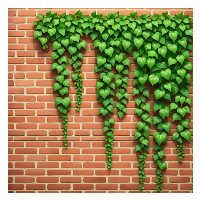 red brick wall with green ivy growing on it sticker