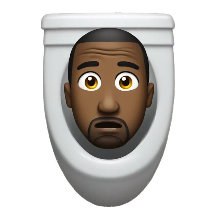 Kanye west face coming out of toilet sticker