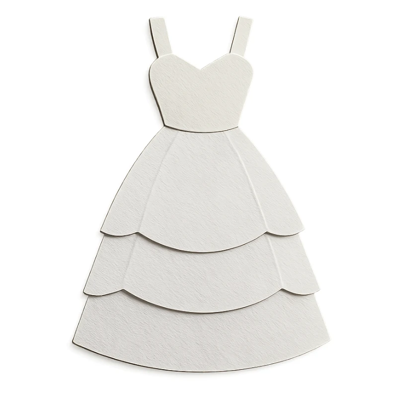 wedding dress with layered paper look sticker