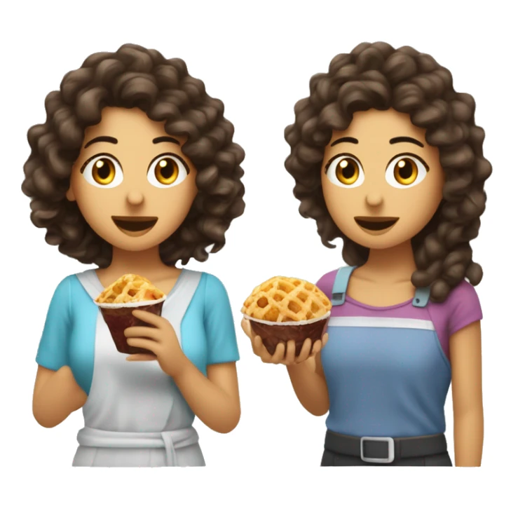 Maya Aissaoui brune arabe cheveux longs bouclés en train de manger une glace  sticker