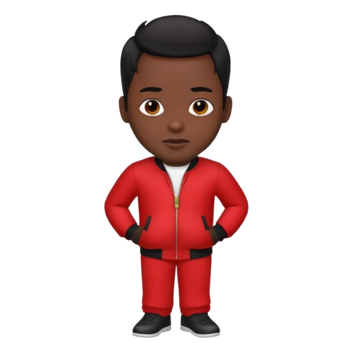 Bobby Brown, black hair, red outfit sticker