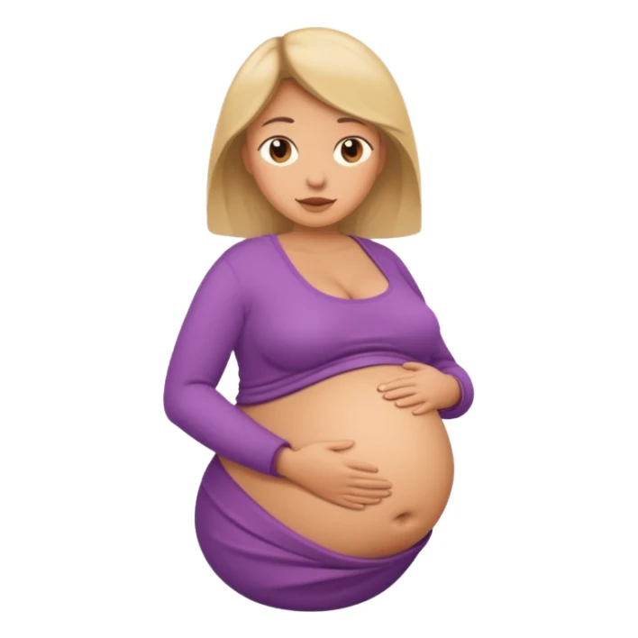 heavily pregnant woman with extremely large overdue belly sticker