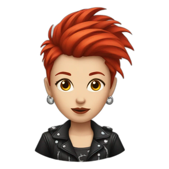 Red hair punk girl sticker