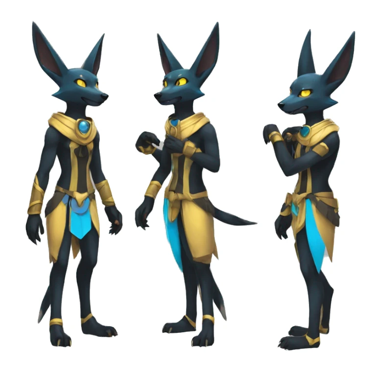 Anubis-Umbreon-Lucario-Zeraora full body sticker