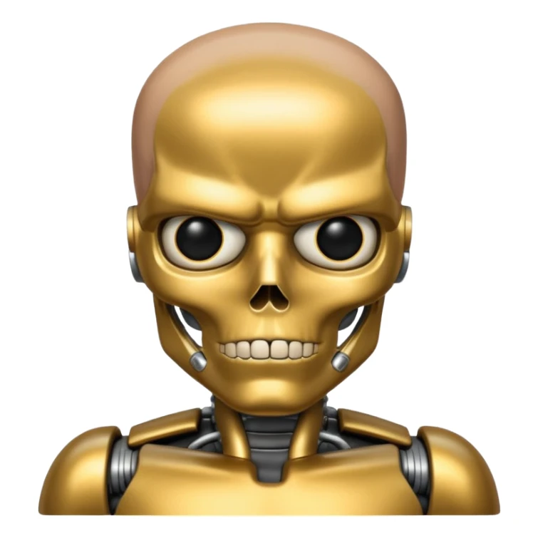 terminator with no hair gold silver bronze  sticker