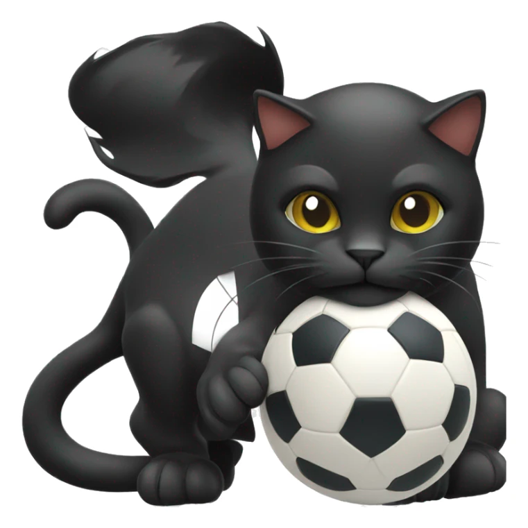 Black Cat with soccer ball sticker