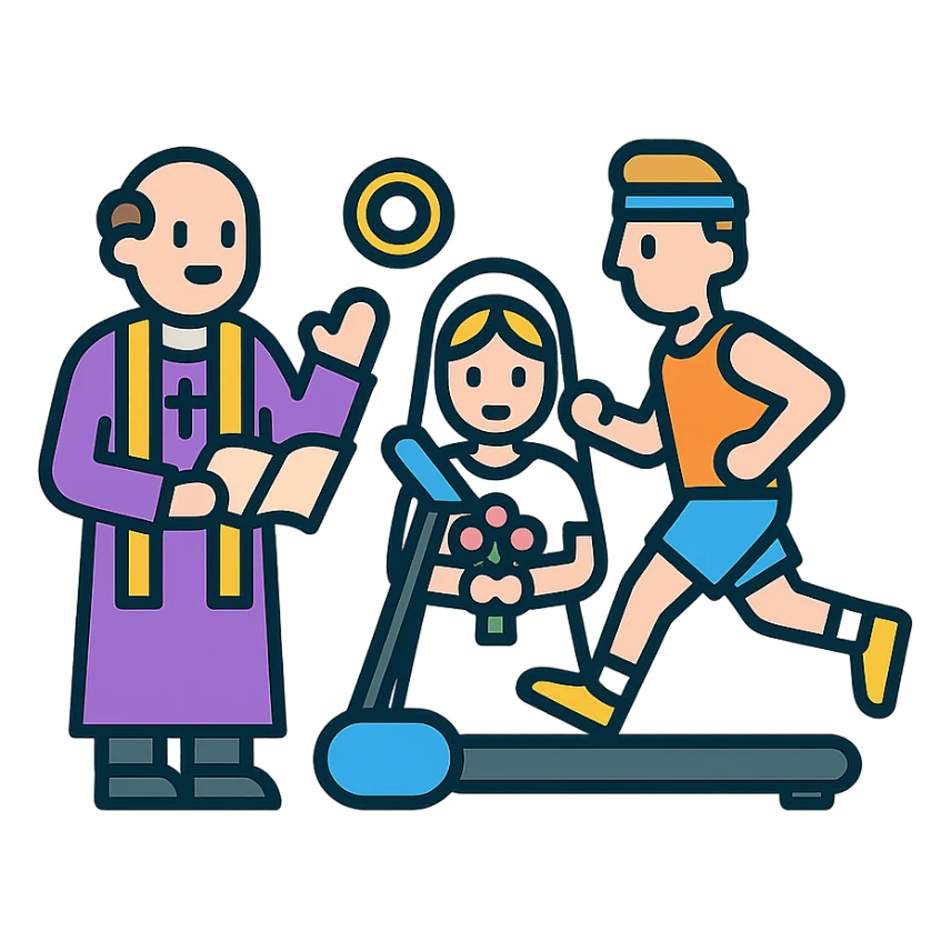 the pastor marry sportsman and thredmill sticker