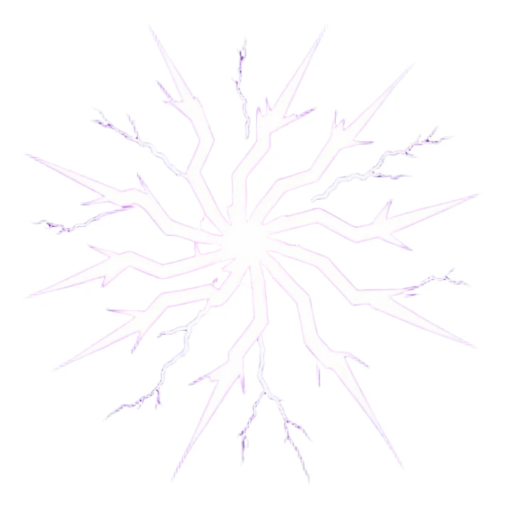 Combination of red blue lightening creating purple lightening in circle shape sticker