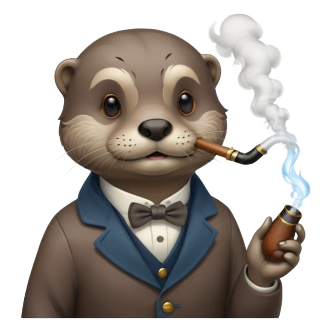 a otter smoking weed surrounded by fumes sticker
