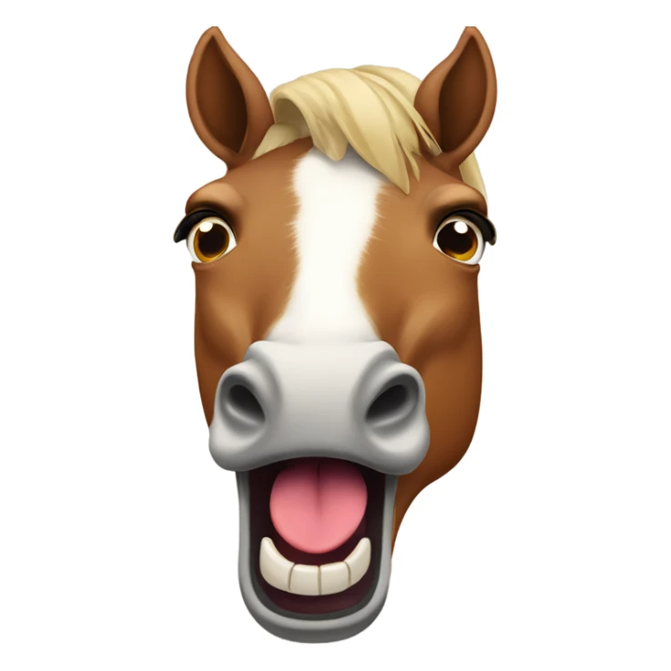 Horse shocked with mouth open sticking out tongue sticker