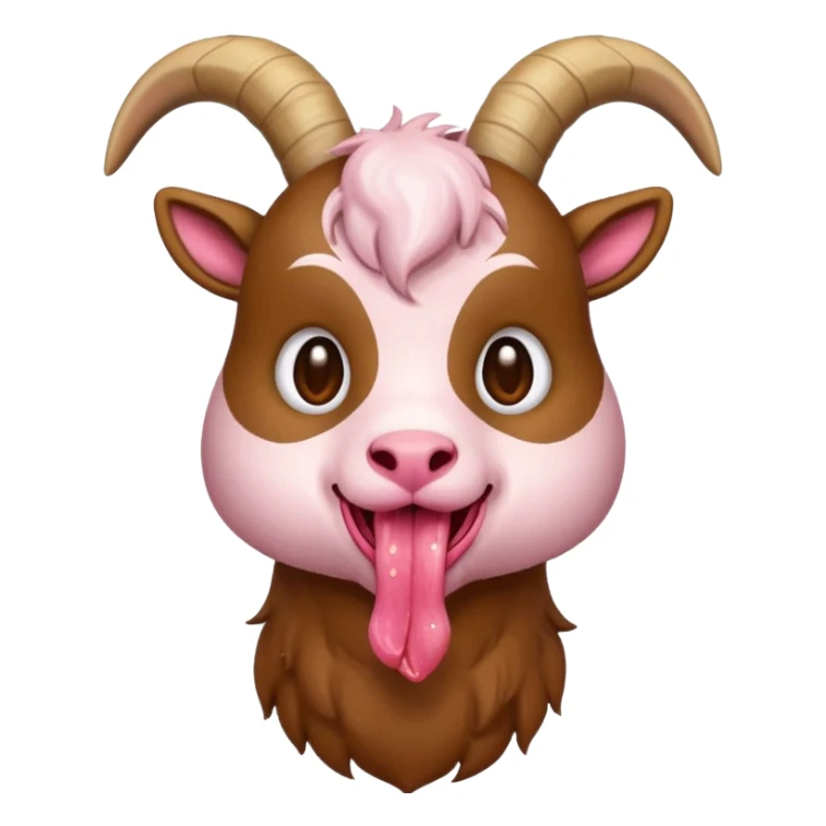 chibi goat emoji eating meat sticker