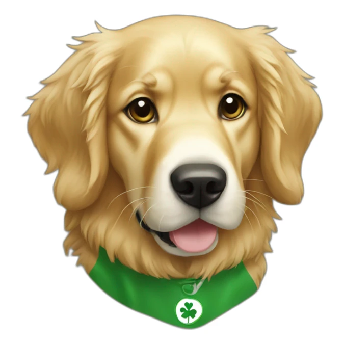 golden retriever dog wearing ireland shirt sticker