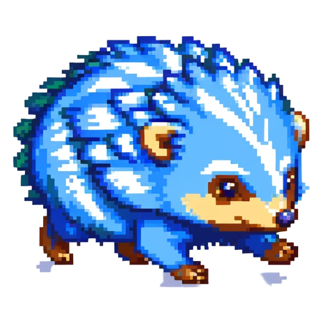 scene of a blue spiky hedgehog running fast through a vibrant landscape with checkerboard hills, floating gold rings, and blurred background, energetic and adventurous sticker