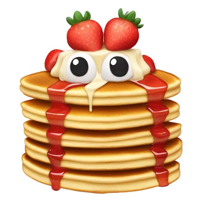 Pancakes with strawberries on top sticker