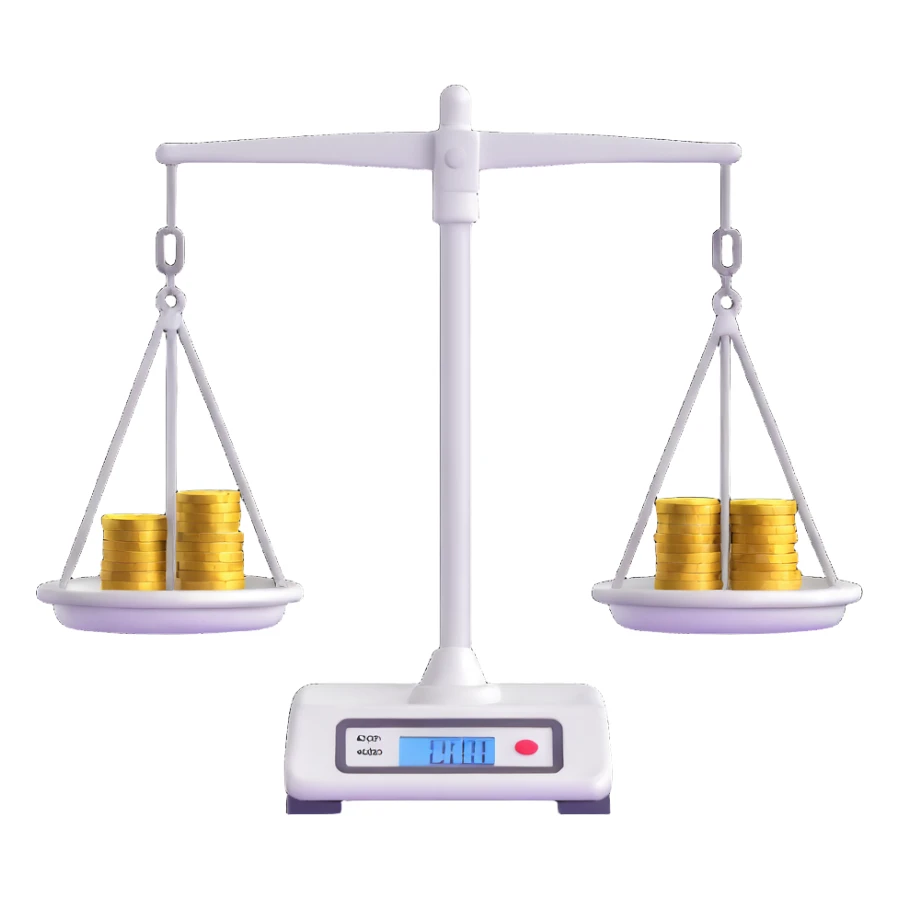 balance scale with Euro symbol € in the trays sticker