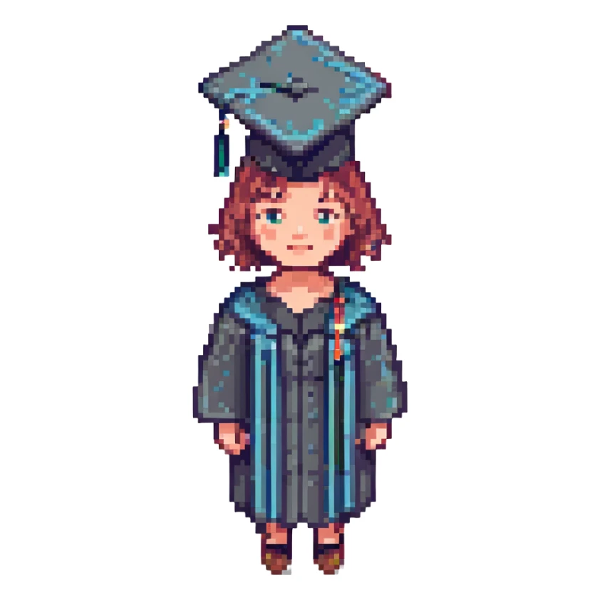 persona con birrete de graduación sticker