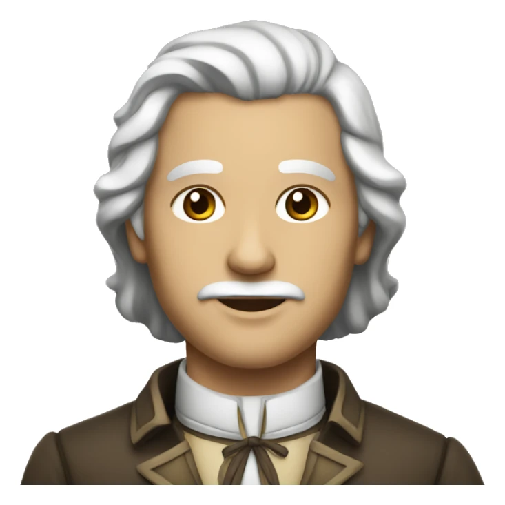 an american colonist, white skin, brown eyes, wearing a traditional suit sticker