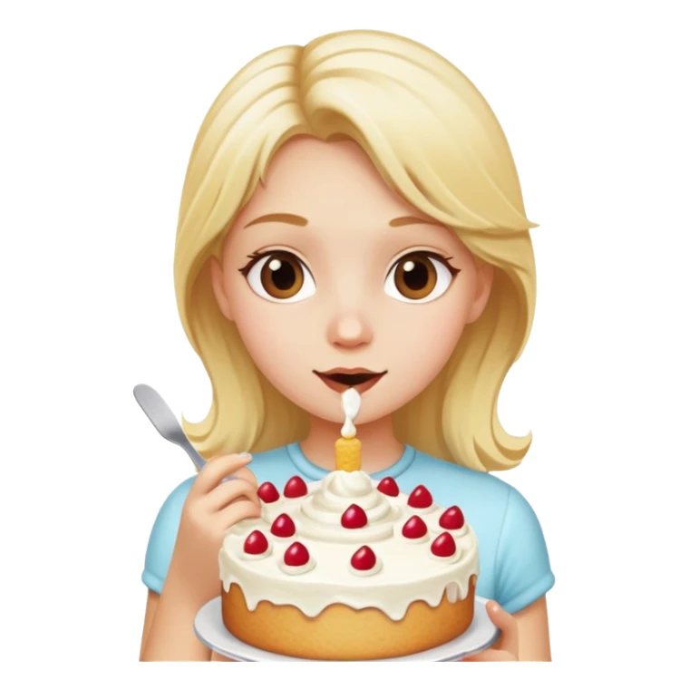 Blondie girl eat a cake  sticker