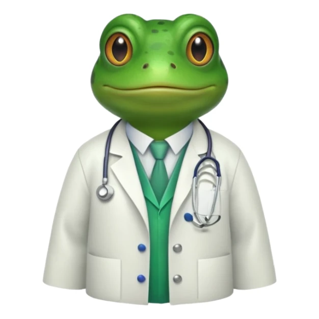 A frog in a doctor’s coat, portrait sticker