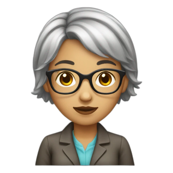 librarian girl short hair sticker