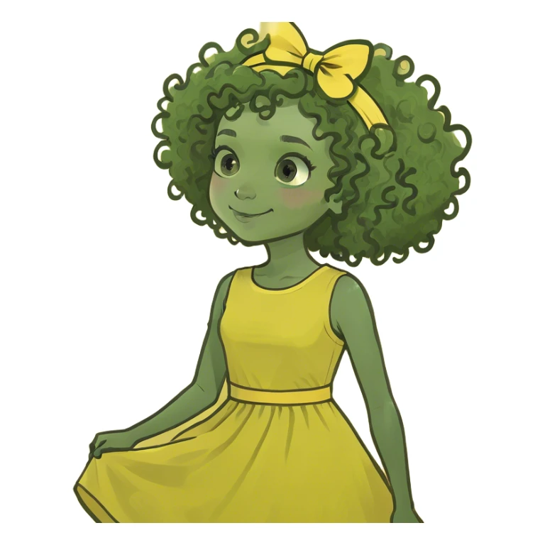Girl  curly hair  sticker