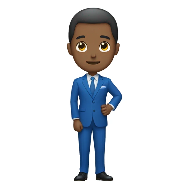 man in a blue suit is bowing with gratitude like in Japan  sticker