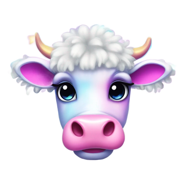 Lisa frank sparkly fluffy cow sticker