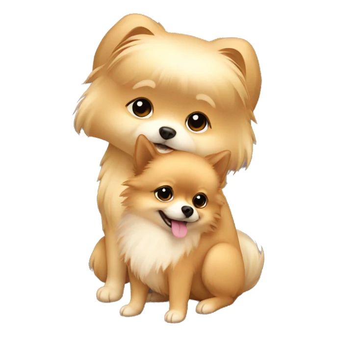 pomeranian hugging light hair girl sticker