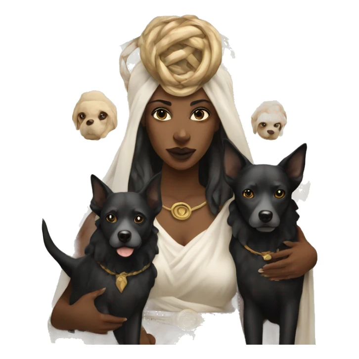 Hekate from Greek mythology with her two dogs sticker