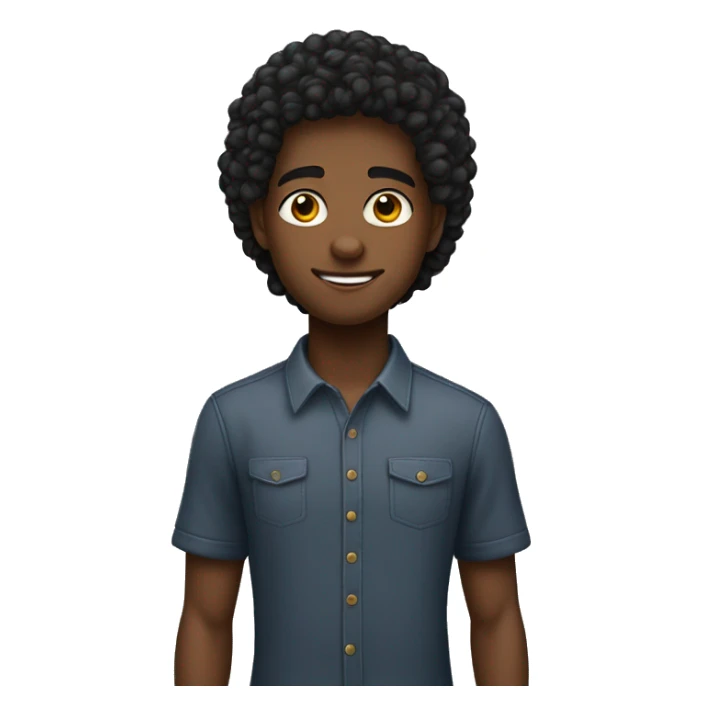 um menino adolescete negro com cabelo curto e olhoes castanhos sticker