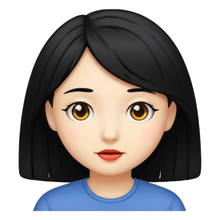 black hair girl sticker