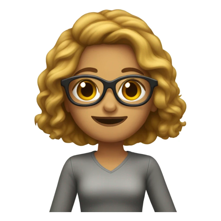 Una chica con pelo castaño y lentes  sticker
