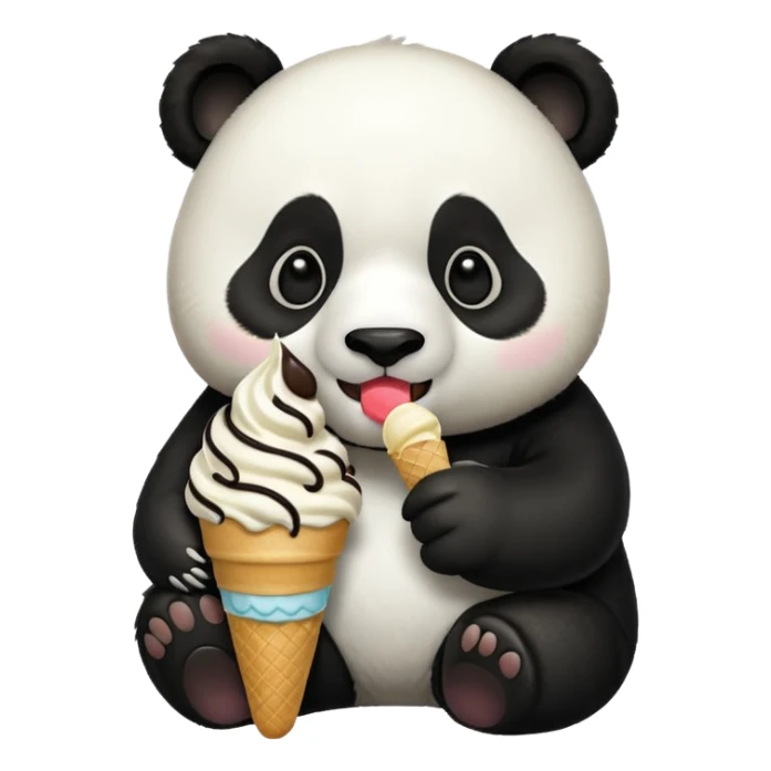 Panda eating ice cream  sticker