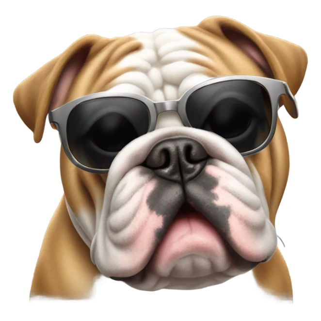 English bulldog wearing sunglasses ￼ sticker